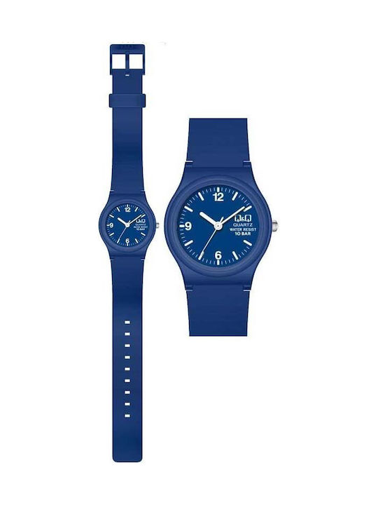 Q&Q Women's Watch with Blue Rubber Strap