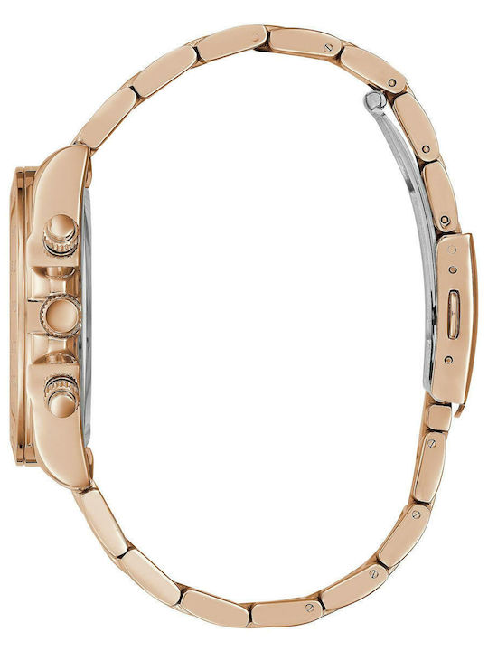 Guess Eclipse Women's Watch Chronograph with Pink Gold Metal Bracelet