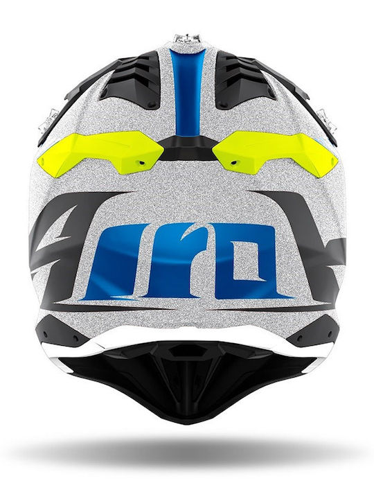 Airoh Aviator 3 Motocross Helmet ECE 22.05 1290gr Silver Chrome Wave AIR000KRA233