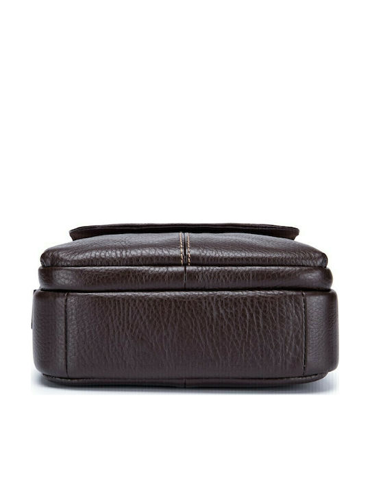 DJB-07 Leather Men's Bag Shoulder / Crossbody Dark Brown