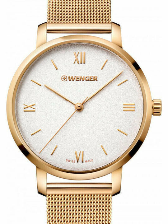 Wenger Metropolitan Donnissima Womens Watch 38mm Battery Gold