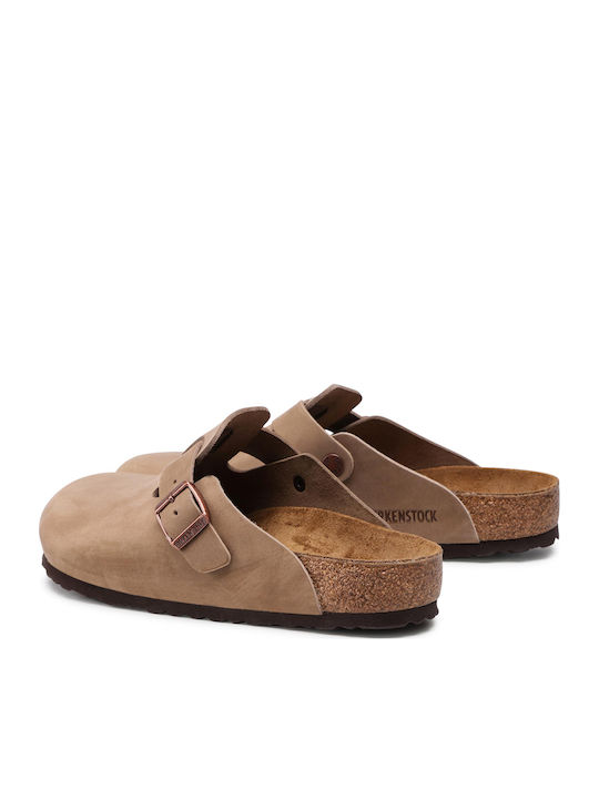 Boston Men's Leather Slippers Tabacco Brown