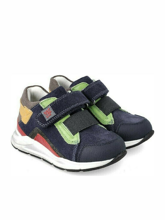 201356 Παιδικά Sneakers High Ανατομικά με Σκρατς Navy Μπλε