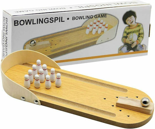 Eva Toys Ξύλινο Επιτραπέζιο Φλιπεράκι Μίνι Μπόουλινγκ για 3+ Ετών