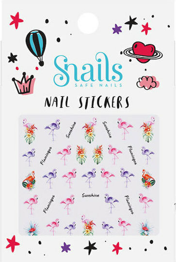 Snails Nail Stickers Flamingos Joc de Manichiură
