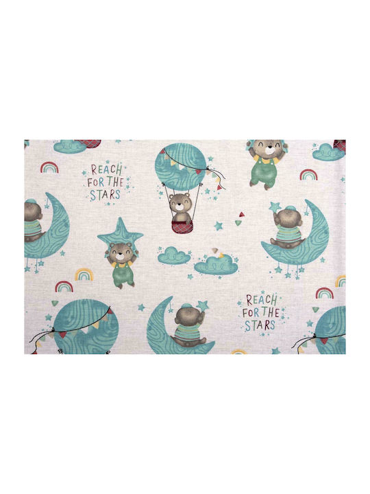 Dimcol Cotton Swaddle Blanket Reach the Stars Green 192 80x80cm