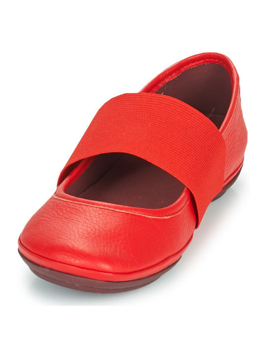 Leather Ballerinas Rign Red