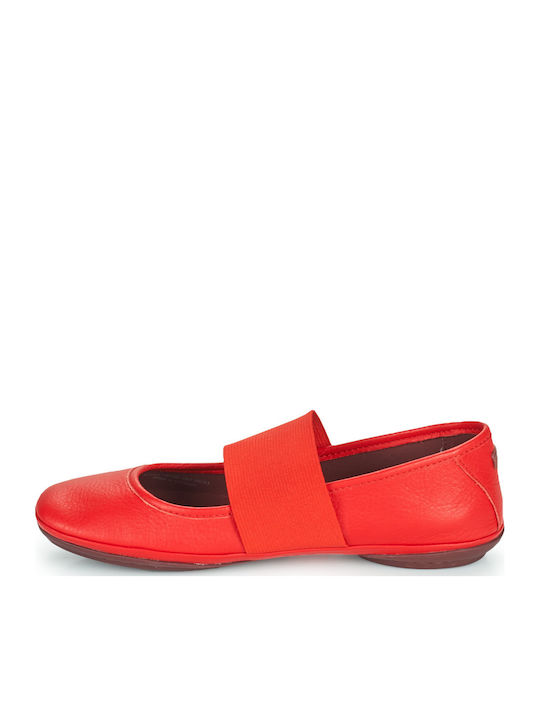 Leather Ballerinas Rign Red