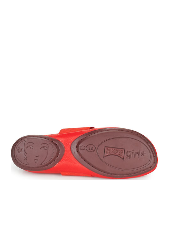 Leather Ballerinas Rign Red
