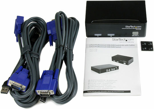 StarTech 2 Port Professional USB KVM Switch Kit with Cables