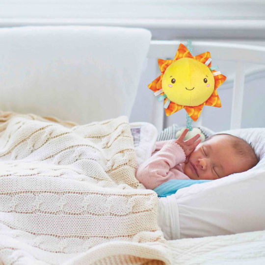 Baby Clementoni Κρεμαστό Παιχνίδι Κούνιας και Καροτσιού με Μουσική Soft Sun για Νεογέννητα