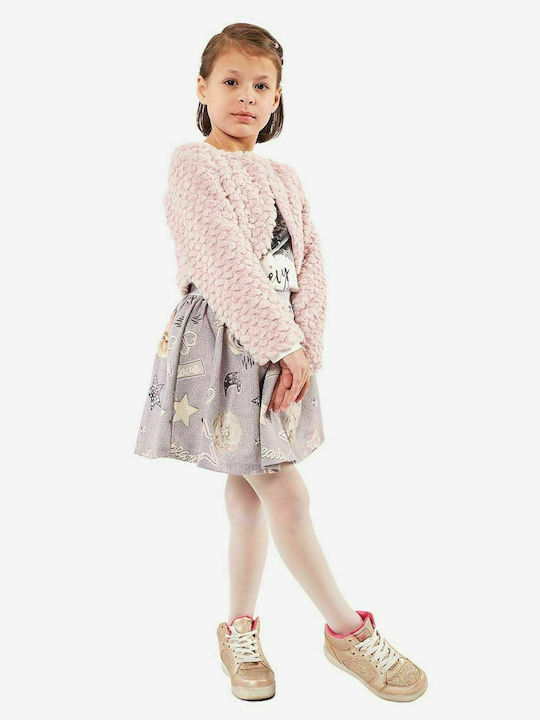 Εβίτα Kids Set with Skirt Summer 3pcs Pink