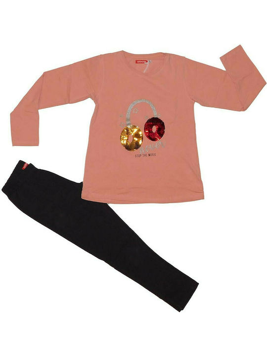 Energiers Kids Set with Leggings Winter 2pcs Pink