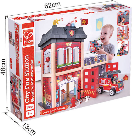 Hape Fire Station Γκαράζ Πυροσβεστικό για 3+ Ετών