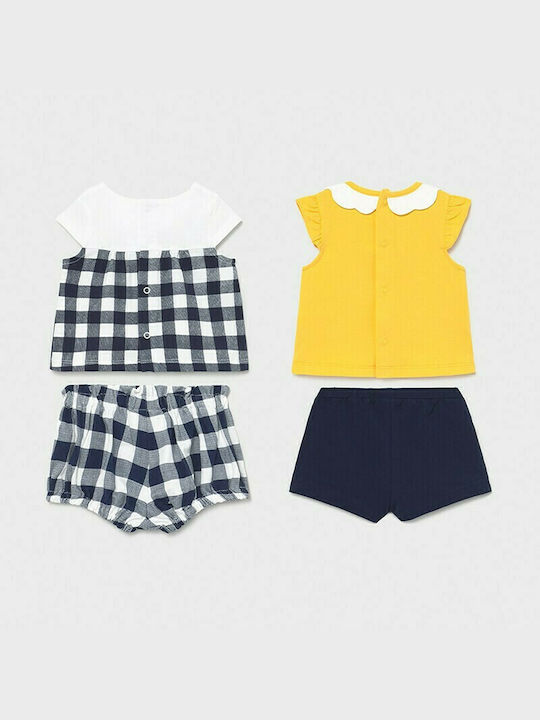 Mayoral Kids Set with Shorts Summer 4pcs Yellow