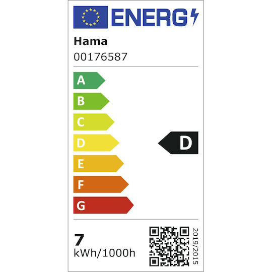 HAMA Smart Λάμπα LED 7W για Ντουί E27 Ρυθμιζόμενο Λευκό