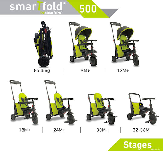 Smart Trike Сгъваемо 500 Сгъваемо и Превозно Средство за 9 Месечна Зелена