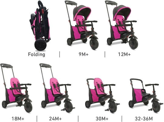 Smart Trike Folding 500 & Convertible for 9 Months Pink