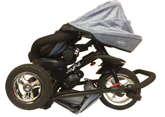 Joyful Kids Rubber Tires Convertible with Parental Handle for 9 Months Blue