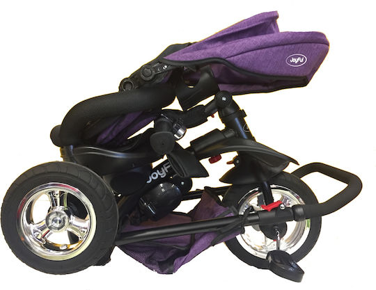 Joyful Kids Rubber Tires Convertible with Parental Handle for 1-5 Years Purple