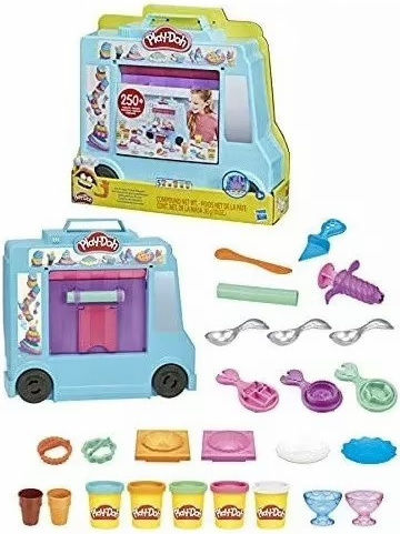 Hasbro Play-Doh Plasticine Ice Cream Truck Game For Ages 3 Plus 5 Pieces