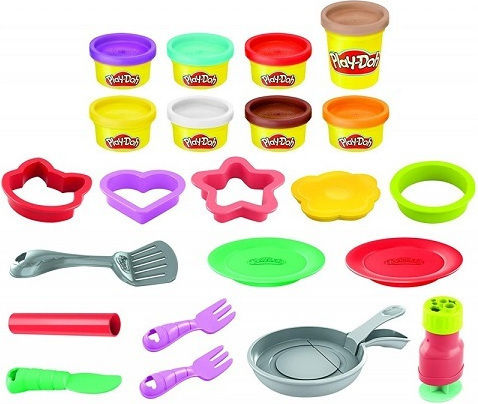Hasbro Play-Doh Plasticină Set De Joc Kitchen Creations Flip' N' Pancakes Pentru 3+ Ani 8 Buc