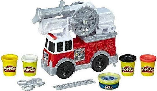 Hasbro Play-Doh Spielset Modellierknete Räder Feuerwehrauto mit 5 Farben für 3+ Jahre