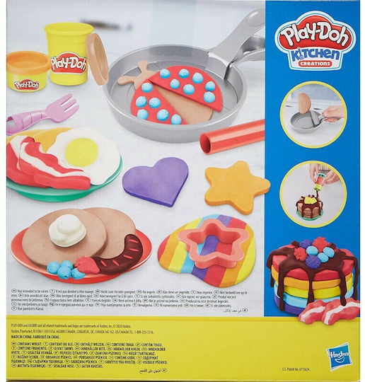 Hasbro Play-Doh Plasticină Set De Joc Kitchen Creations Flip' N' Pancakes Pentru 3+ Ani 8 Buc