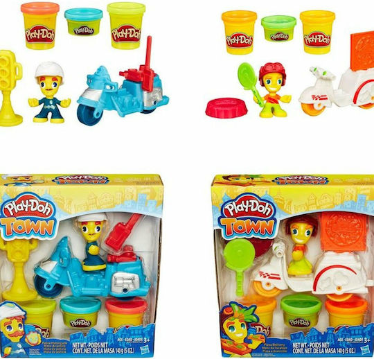 Hasbro Плей-Доу Комплект Тесто За Моделиране Пластелини Town Mini Превозни Средства с 3 Цвета за 3+ Години