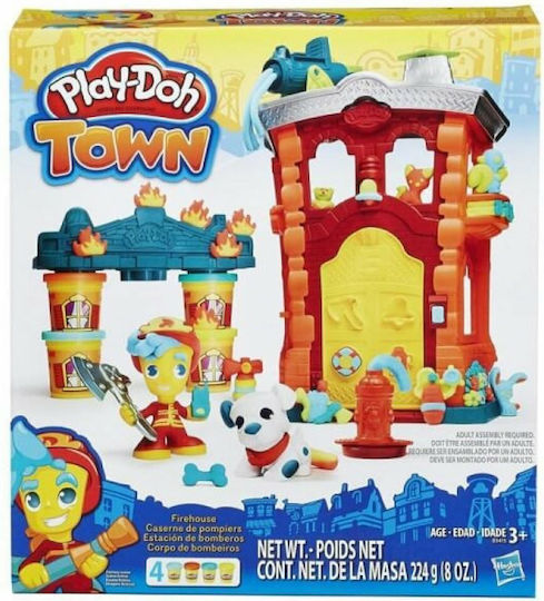 Hasbro Плей-Доу Комплект За Игра Тесто За Моделиране Пластелини Таун Файърхаус С 4 Цвета За 3+ Години
