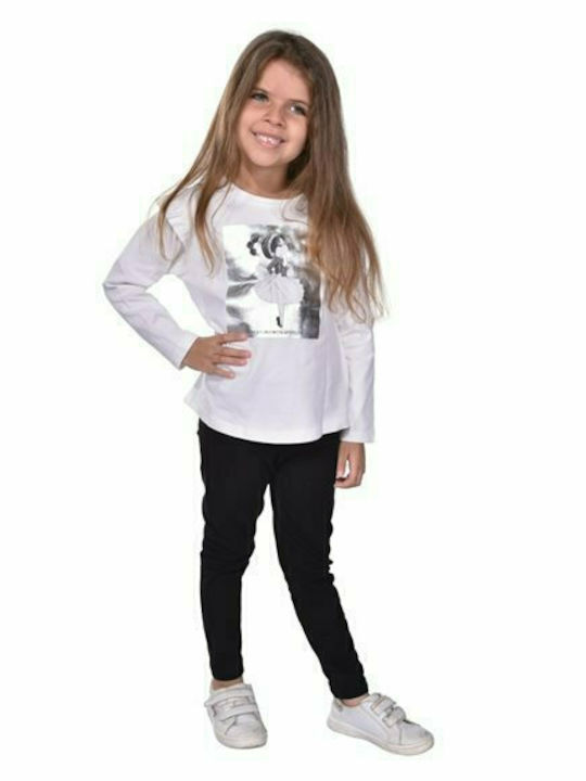 Joyce Kinder Set mit Leggings Winter 2Stück White/Black