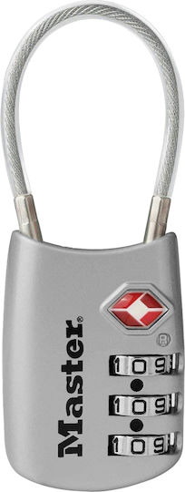 Master Lock 4688EURD Aluminum Padlock with Cable Combination with TSA Certification 30mm 1pcs