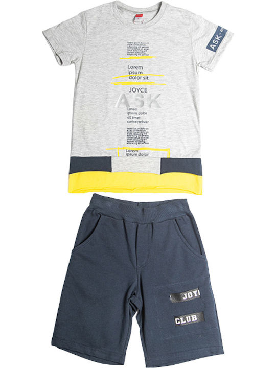 Joyce Kids Set with Shorts Summer 2pcs Gray