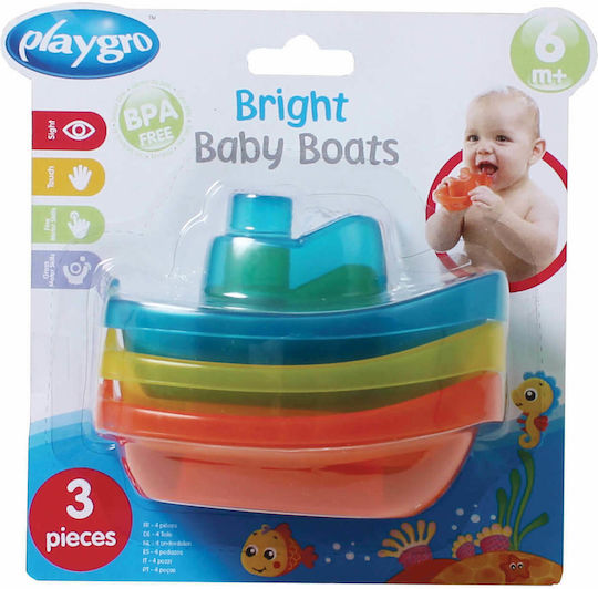 Playgro Bright Baby Boats Bath Boats for 6++ Months 3pcs