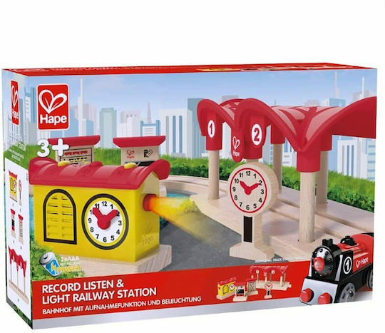 Hape Миниатюрна играчка Record Listen & Light Railway Station за 3+ Години