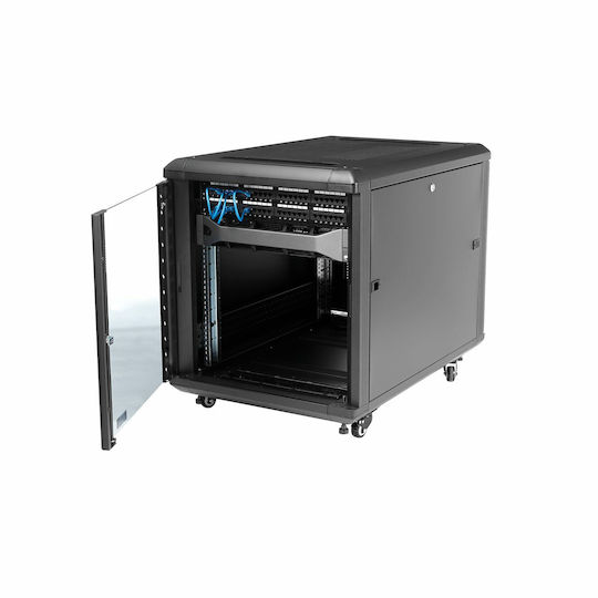 StarTech Επιδαπέδια Καμπίνα Rack 12U 55x54.5x126.5cm Μαύρο RK1236BKF