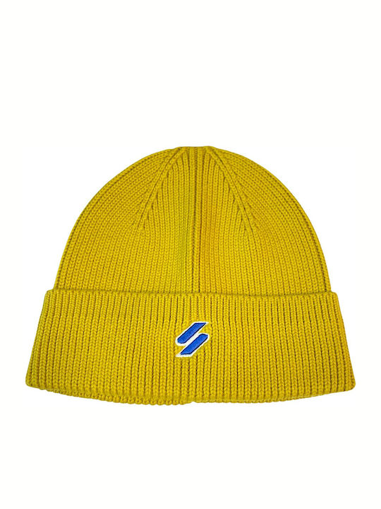 Code Beanie Unisex Beanie mit Rippstrick in Gelb Farbe