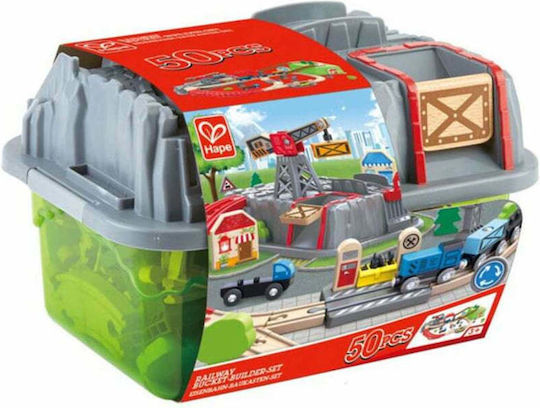 Hape Railway Construction Kit Сет с Влакче от Дърво за 3+ години+ Години