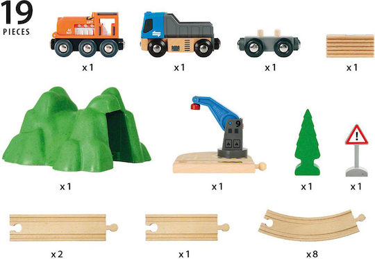 Brio Toys Starter Lift Load Σετ με Τρενάκι από Ξύλο για 3+ Ετών