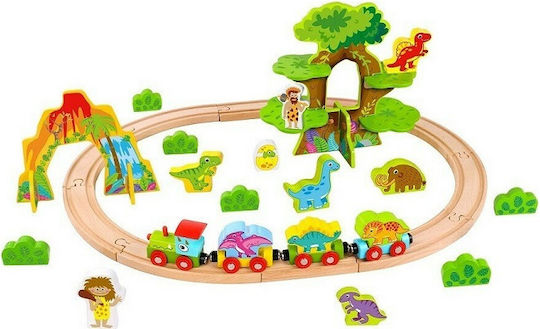 Tooky Toys Set with Train made of Wood for 3+ years+ Years
