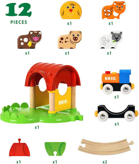 Brio Toys My First Farm Set with Train with Sound for 1.5+ years+ Years