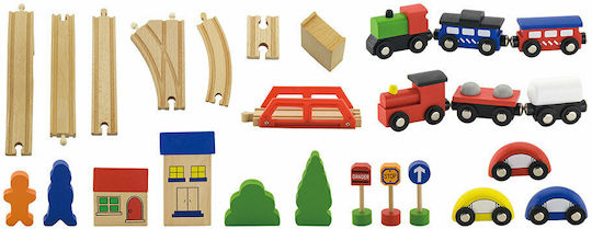 Viga Toys Сет с Влакче от Дърво за 3+ години+ Години