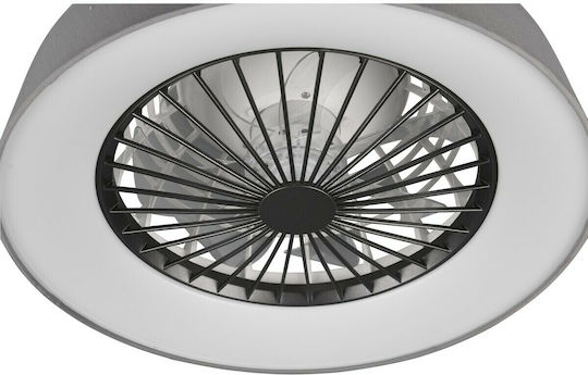 Trio Lighting Farsund Grey Πλαφονιέρα 47cm με Φως Ασημί / Γκρι