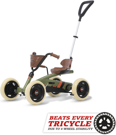 Berg Toys Tricicletă Pentru Copii Buzzy Retro 2 În 1 Cu Spațiu De Depozitare Mâner Pentru Părinți Și Tricicletă Pentru Copii Pentru 2-5 Ani Verde