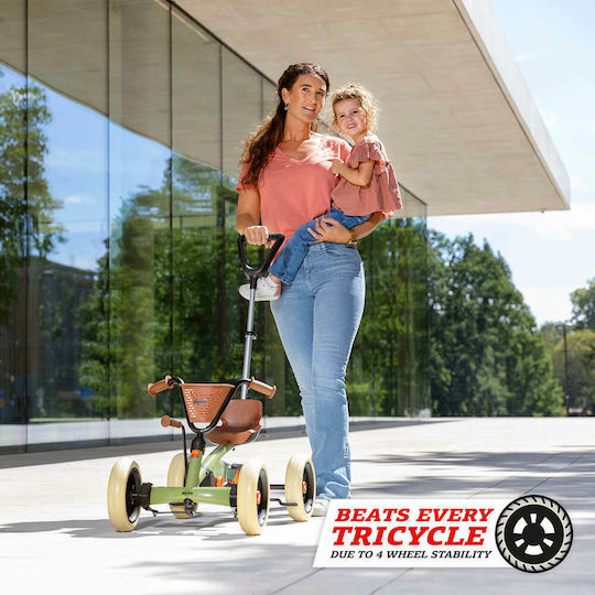 Berg Toys Tricicletă Pentru Copii Buzzy Retro 2 În 1 Cu Spațiu De Depozitare Mâner Pentru Părinți Și Tricicletă Pentru Copii Pentru 2-5 Ani Verde