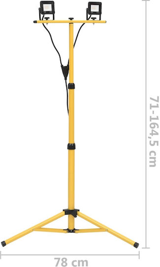 vidaXL Electric Jobsite Light LED IP65 with Brightness up to 1400lm