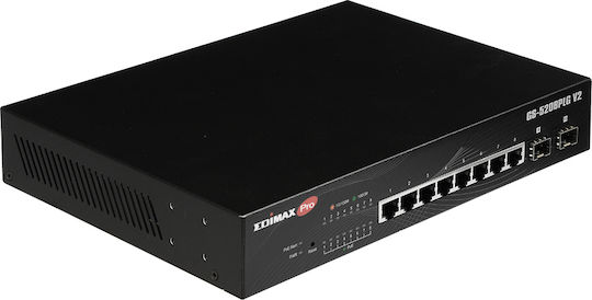 Edimax GS-5208PLG v2 Неуправляем Превключвател L2 PoE+ с 8 Порта Gigabit (1Gbps) Ethernet и 2 SFP Порта