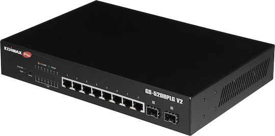 Edimax GS-5208PLG v2 Неуправляем Превключвател L2 PoE+ с 8 Порта Gigabit (1Gbps) Ethernet и 2 SFP Порта