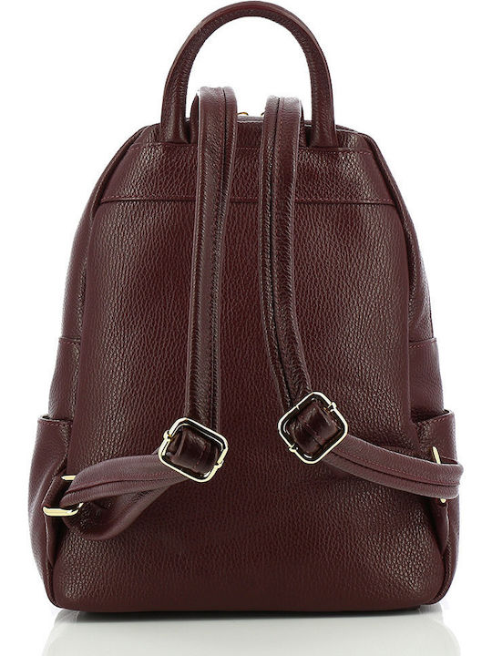 Leather Women's Bag Backpack Burgundy