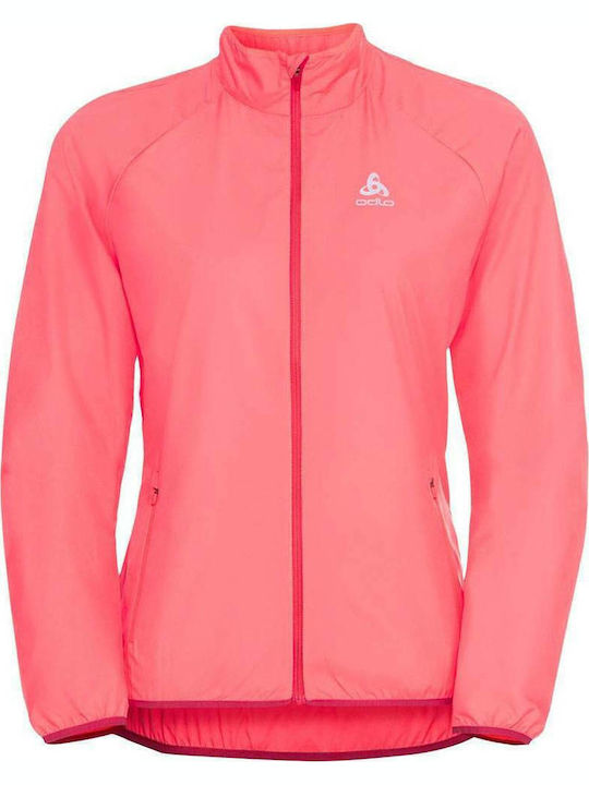 Women's Jacket Running Waterproof and Windproof Coral